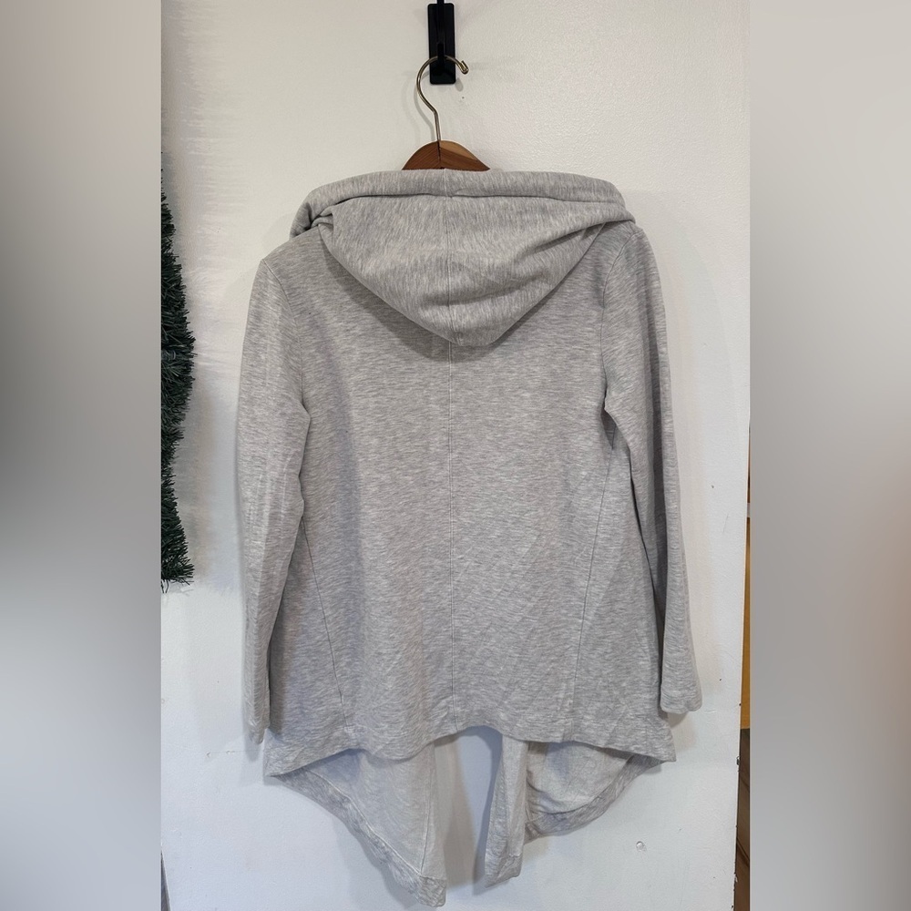 Athleta Vista Wrap Gray Open Front Hooded Cardigan Sweater Top Size Small Yoga - Picture 6 of 9